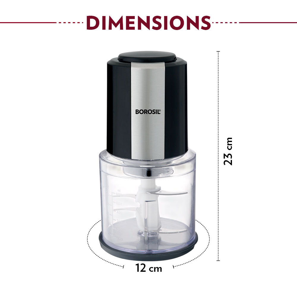 My Borosil Food Mixers & Blenders Borosil Chef Delite Chopper with 2 blade sets