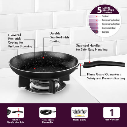 Borosil Granito Nonstick Frying Pan, 20 cm