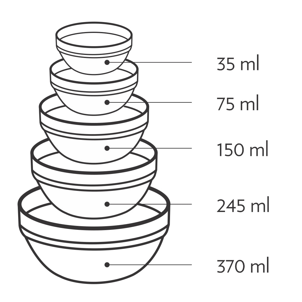 My Borosil Glass Bowls & Katoris 35 ml x 6 Borosil Stackable Chutney Katoris