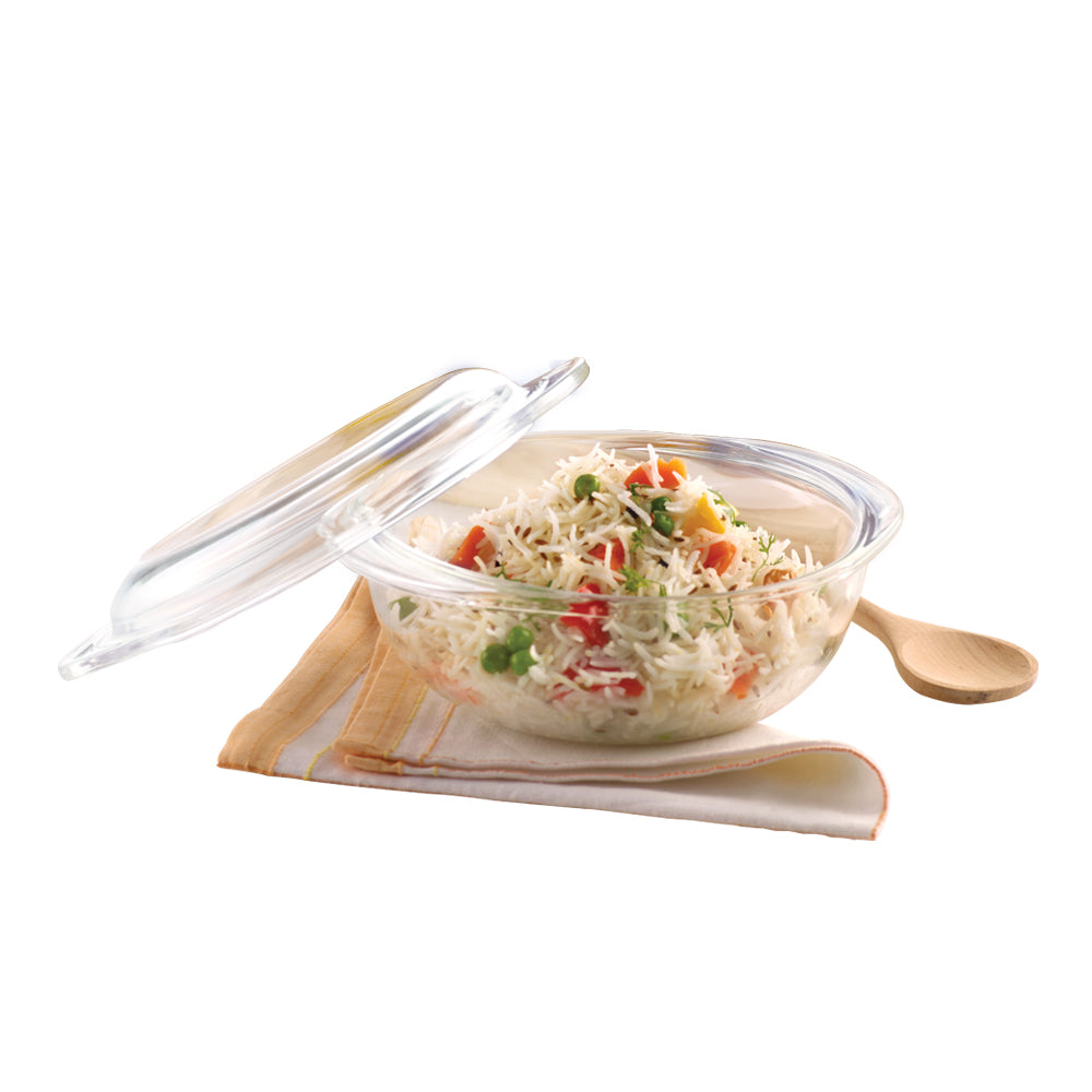 Borosil EasyGrip Round Casserole w Lid, 1.1L (IM)