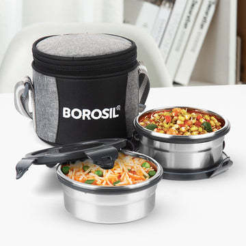 Feast Stainless Steel Lunch Box, Round x 2 (Tall)