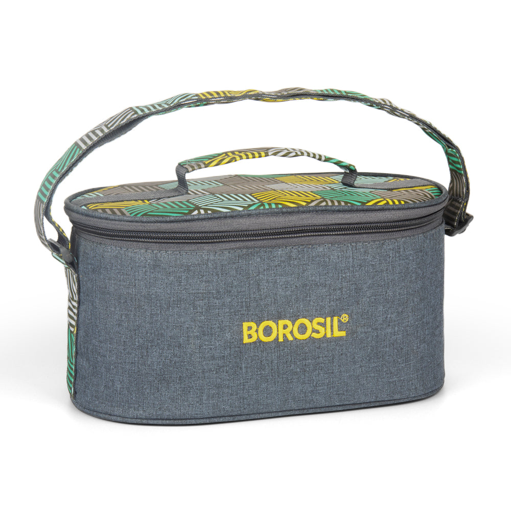 My Borosil Glass Lunchboxes Set of 4 (320 ml x 2 + 120 ml x 2) Food Luck Olive Glass Lunch Box, Square x 4