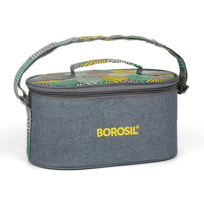 My Borosil Glass Lunchboxes Set of 4 (400 ml x 2 + 240 ml x 2) Food Luck Olive Glass Lunch Box, Round x 4