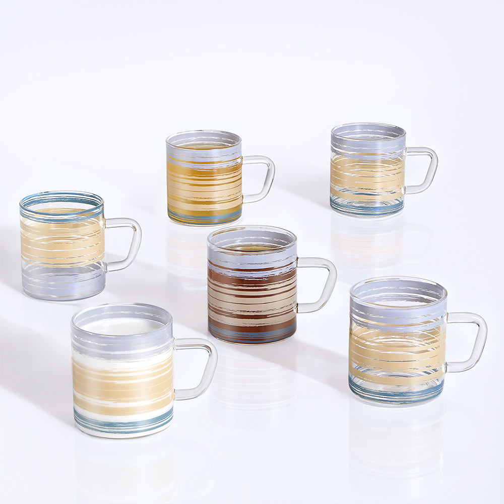 My Borosil Glass Mugs 190 ml x 6 Glance Glass Mug, Set of 6