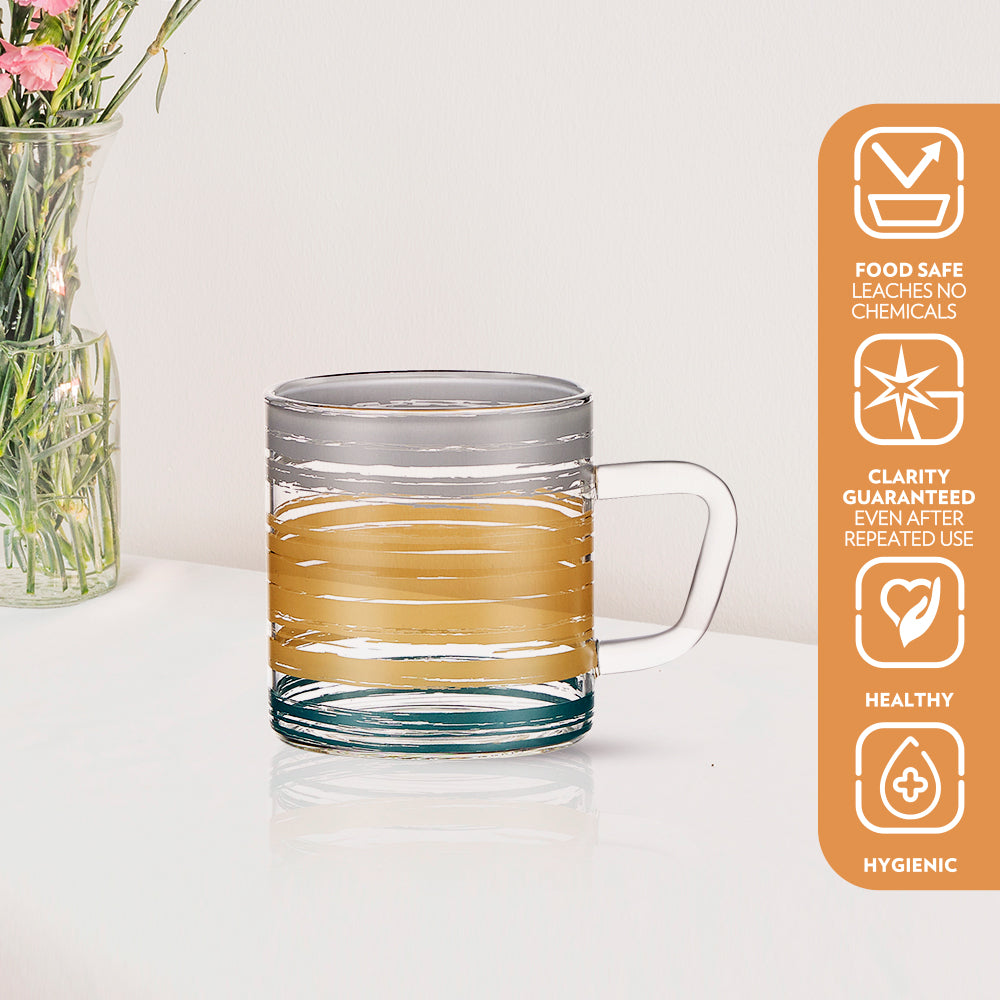 My Borosil Glass Mugs 190 ml x 6 Glance Glass Mug, Set of 6