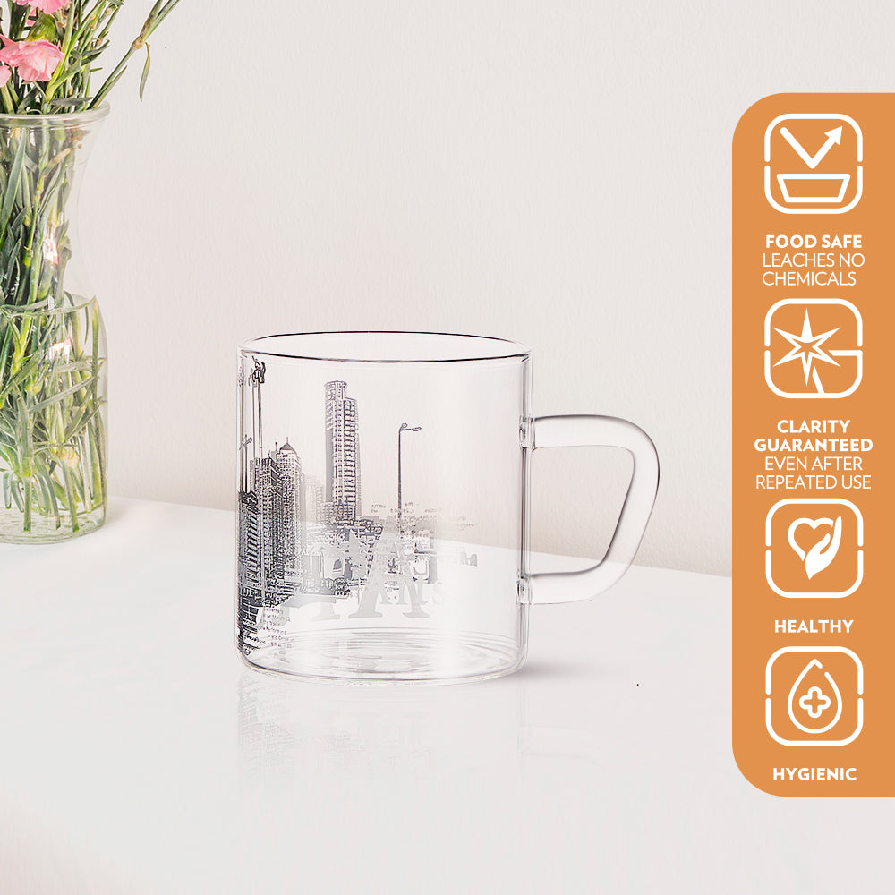 My Borosil Glass Mugs 190 ml x 6 Roma Glass Mug, Set of 6