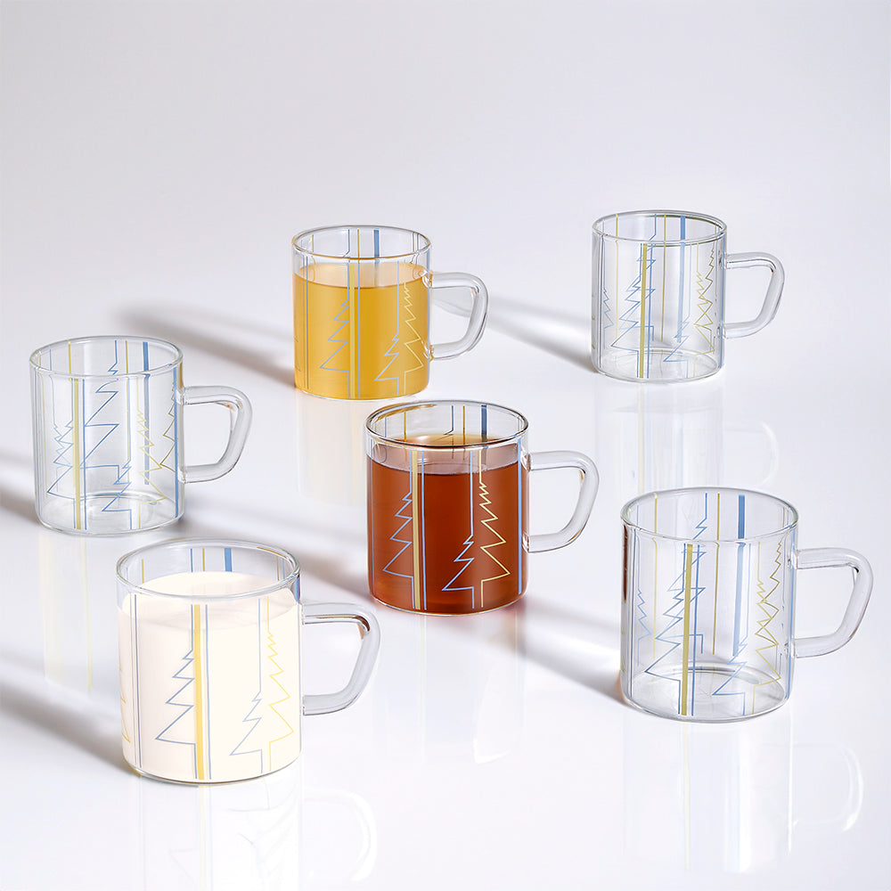 My Borosil Glass Mugs 190 ml x 6 Sintra Classic Mug, Set of 6