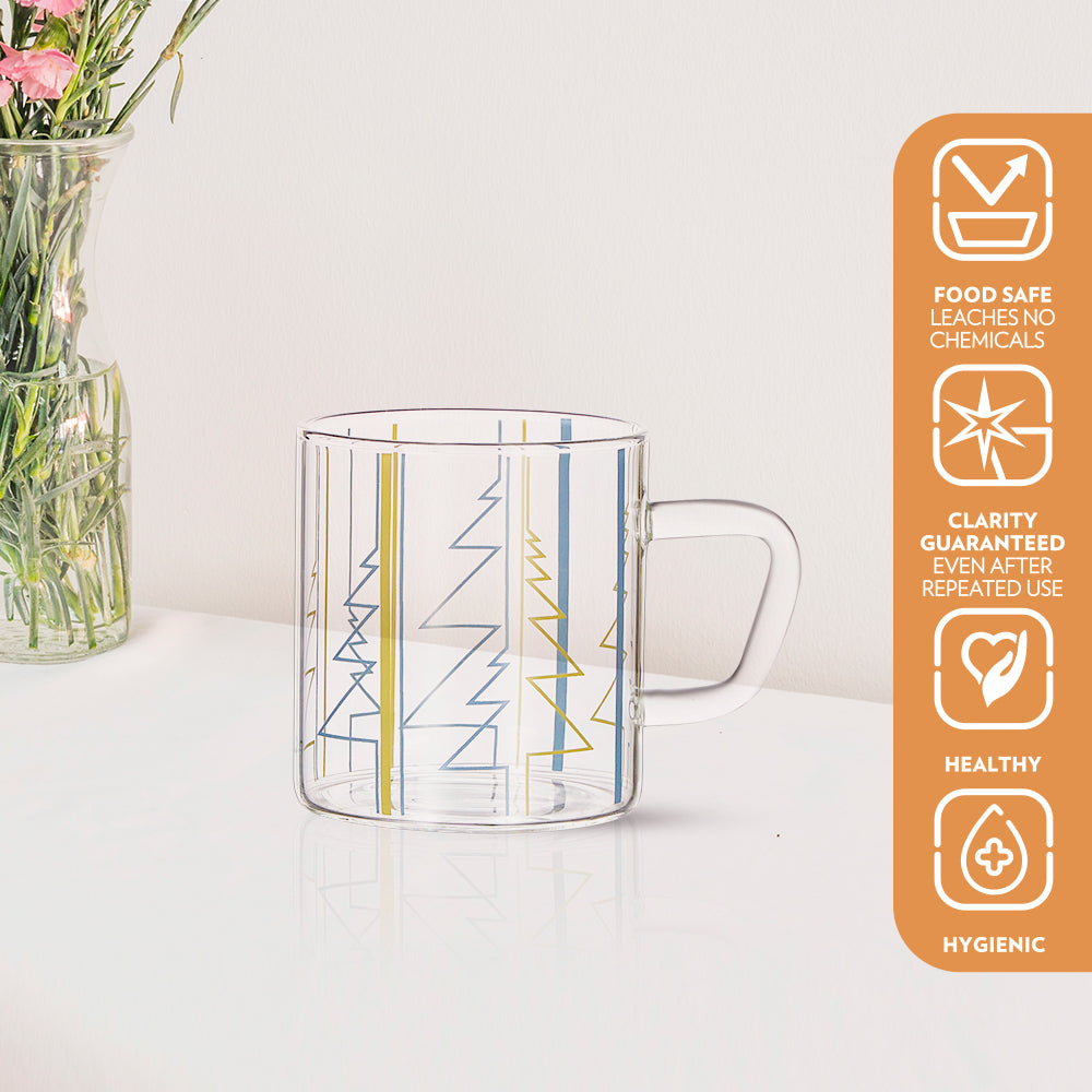 My Borosil Glass Mugs 190 ml x 6 Sintra Classic Mug, Set of 6