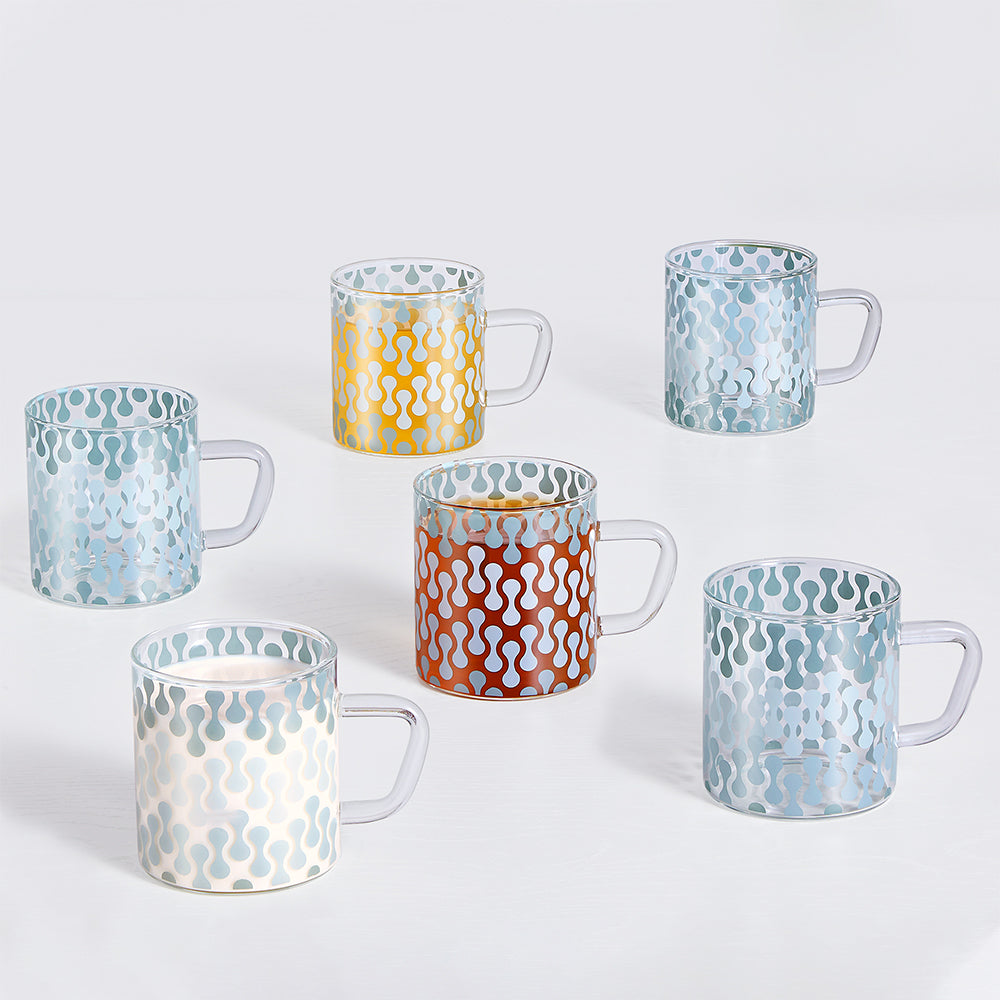 My Borosil Glass Mugs 190 ml x 6 Vista Glass Mug, Set of 6