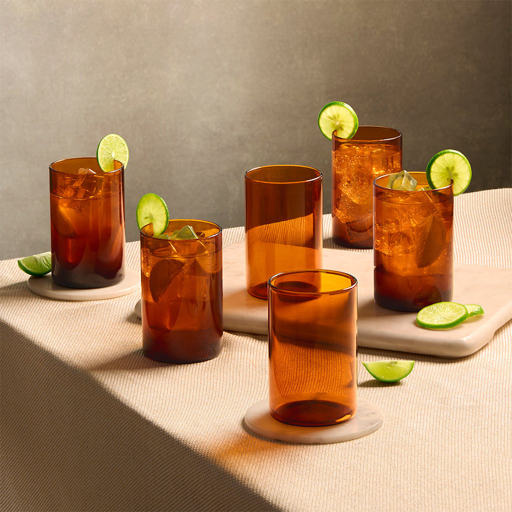 My Borosil Glass Tumblers Borosil Vision Amber Glass, Set of 6