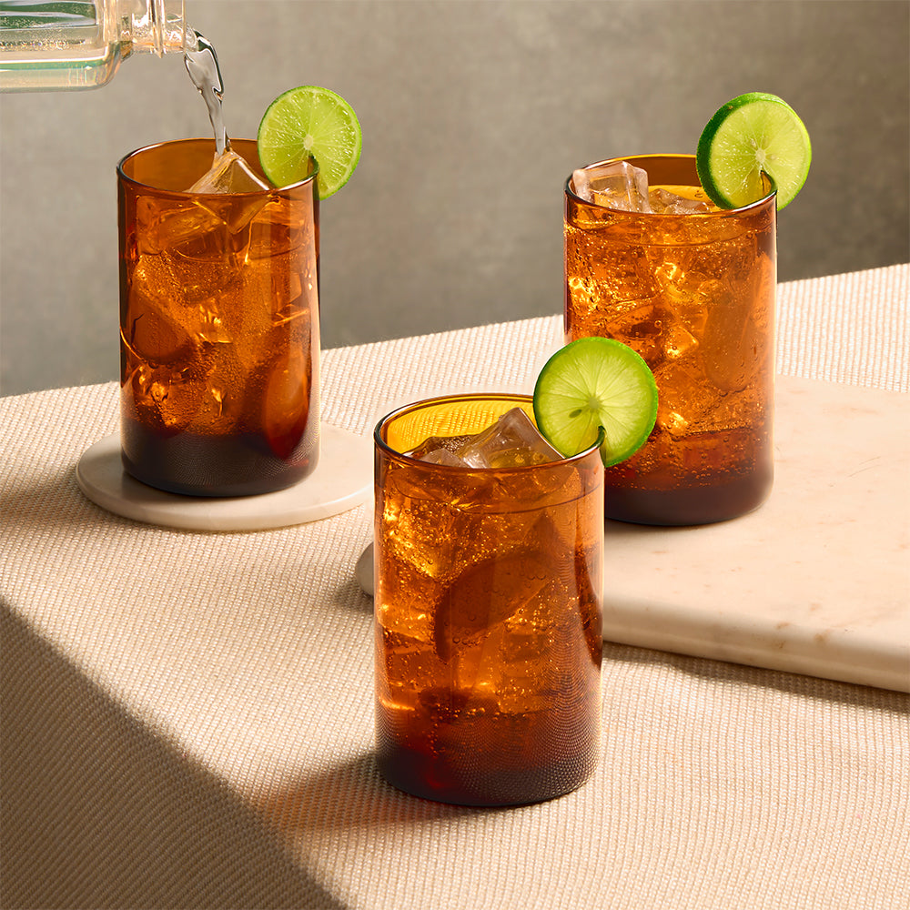 Borosil Vision Amber Glass, Set of 6, 350ml