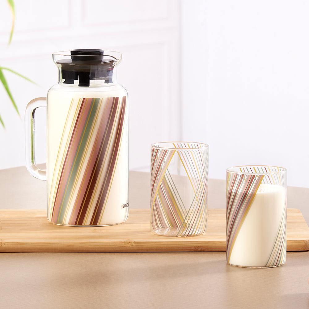 Prism Multipurpose Jug w Glasses, 1L + 295ml x 2