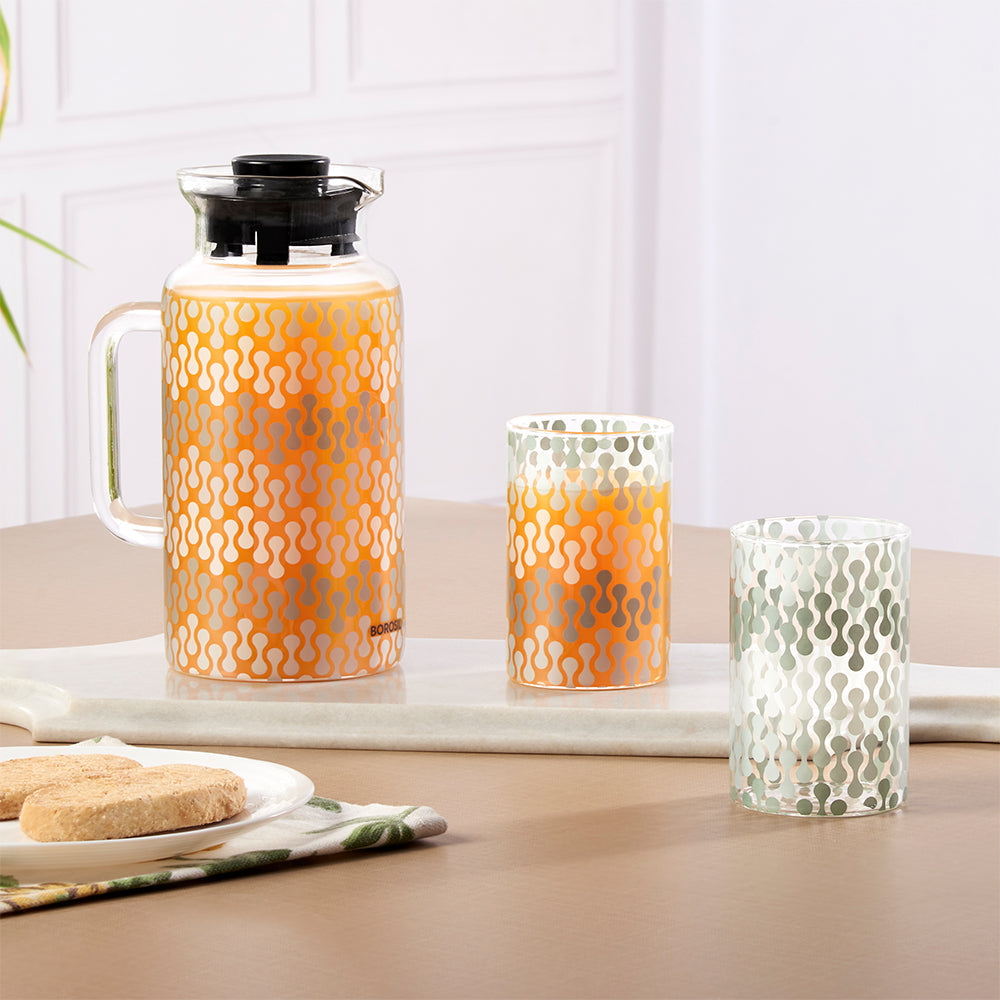 Vista Multipurpose Jug w Glasses, 1L + 295ml x 2