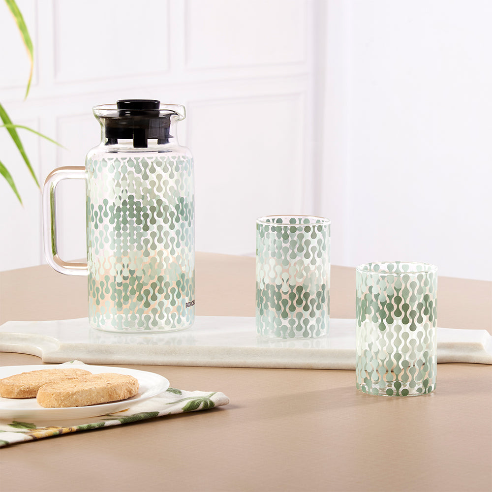 Vista Multipurpose Jug w Glasses, 1L + 295ml x 2