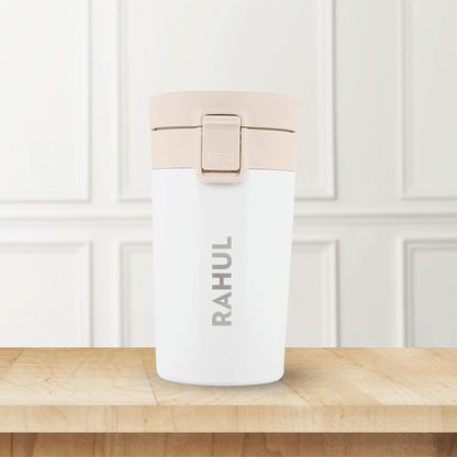 My Borosil Insulated Mug 300 ml Borosil Coffeemate Insulated Mug Personalise, White