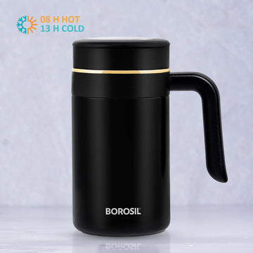 Buy Borosil Coffeemate Insulated Mug, Vacuum Insulated Travel Coffee Mug  with Lid, 8 Hours Hot and 14 Hours Cold, 380 ml Online at Best Prices in  India - JioMart.