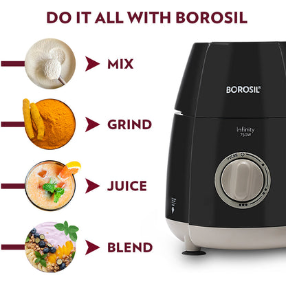 My Borosil Mixer Grinders Borosil Infinity Mixer Grinder, 4 Jars