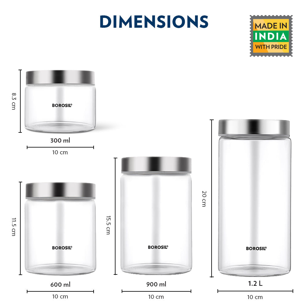 My Borosil Mothers Day Combo Neat Pantry Set - Set of 12 Endura Jars