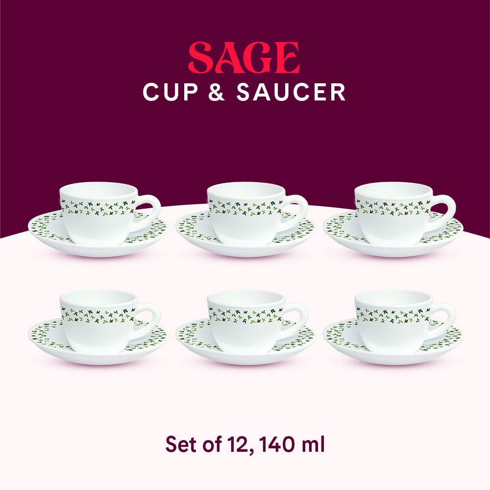 My Borosil Opal Tea Series Larah By Borosil Sage Cup n Saucer Set