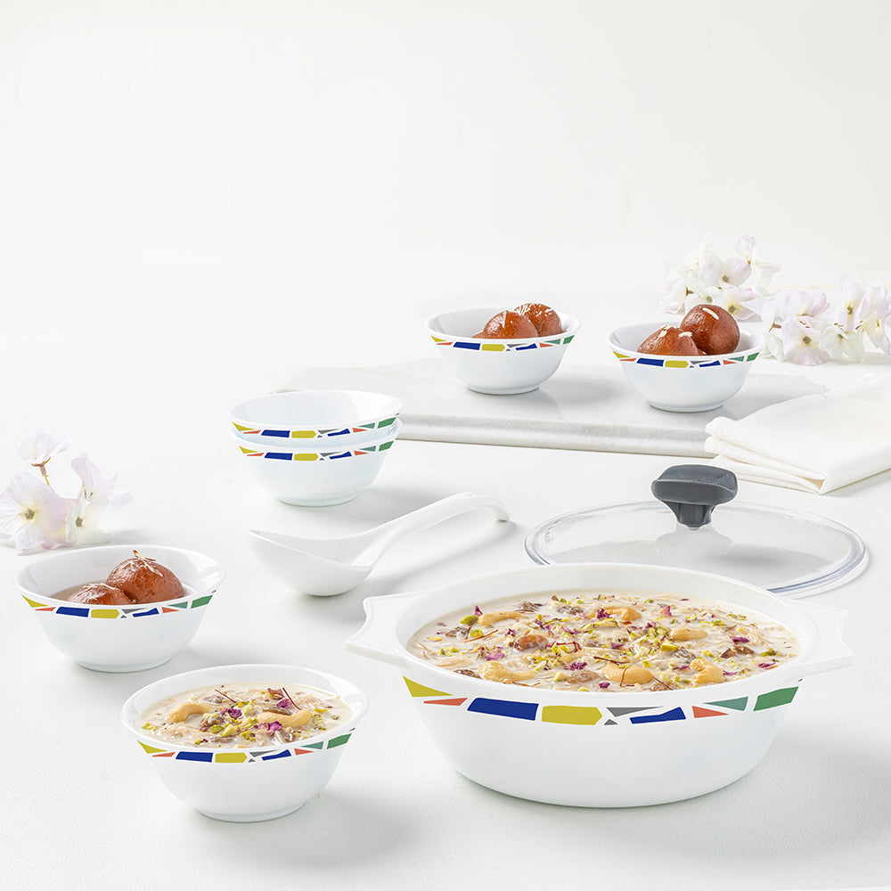 Larah Garnet Dessert Set, 9 pc