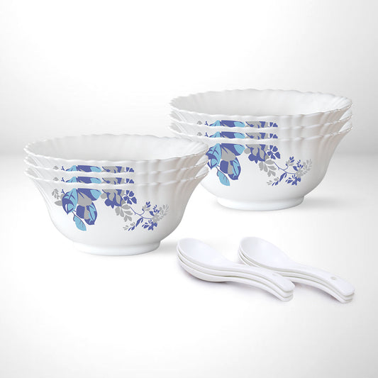 My Borosil Opalware Bowls & Katoris Serves 6 Larah by Borosil Blue Cascade Soup Bowl Set