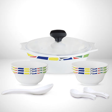 Larah by Borosil Garnet Soup Set