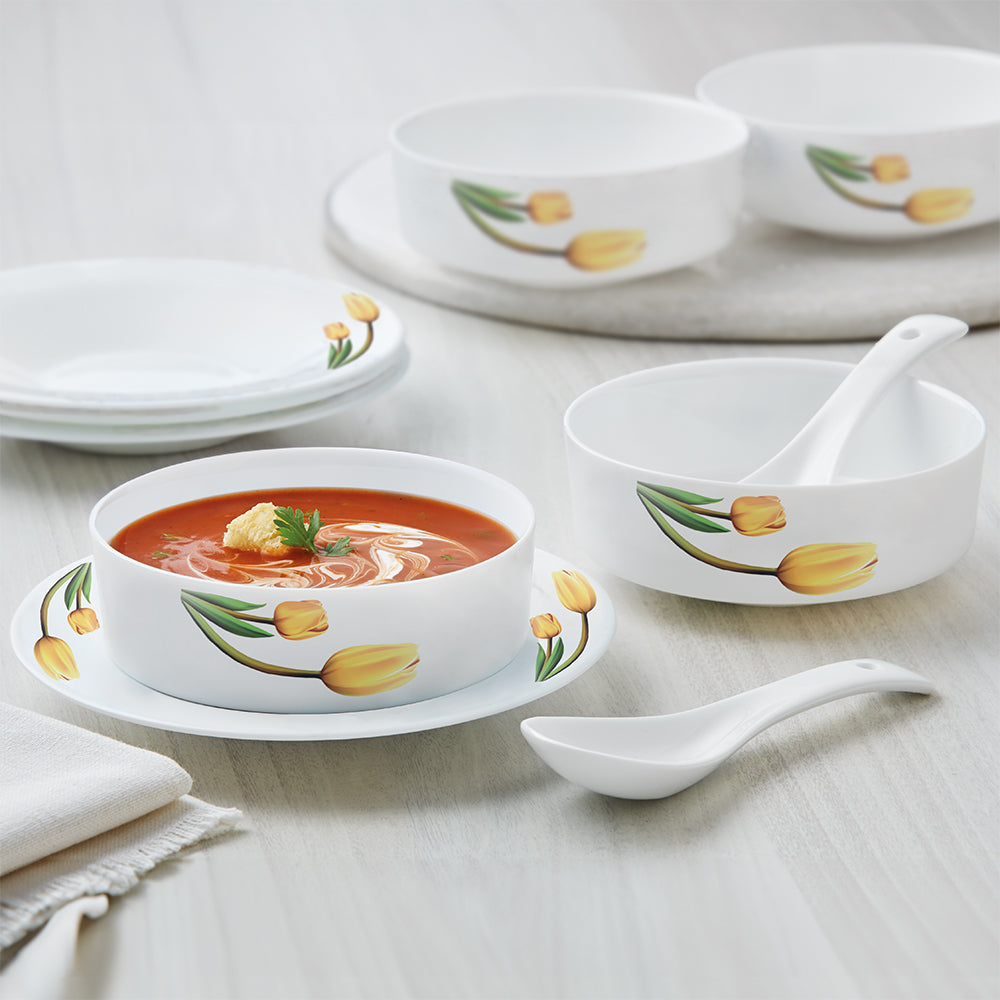 Larah by Borosil Lyana Soup Bowl w Saucer Set