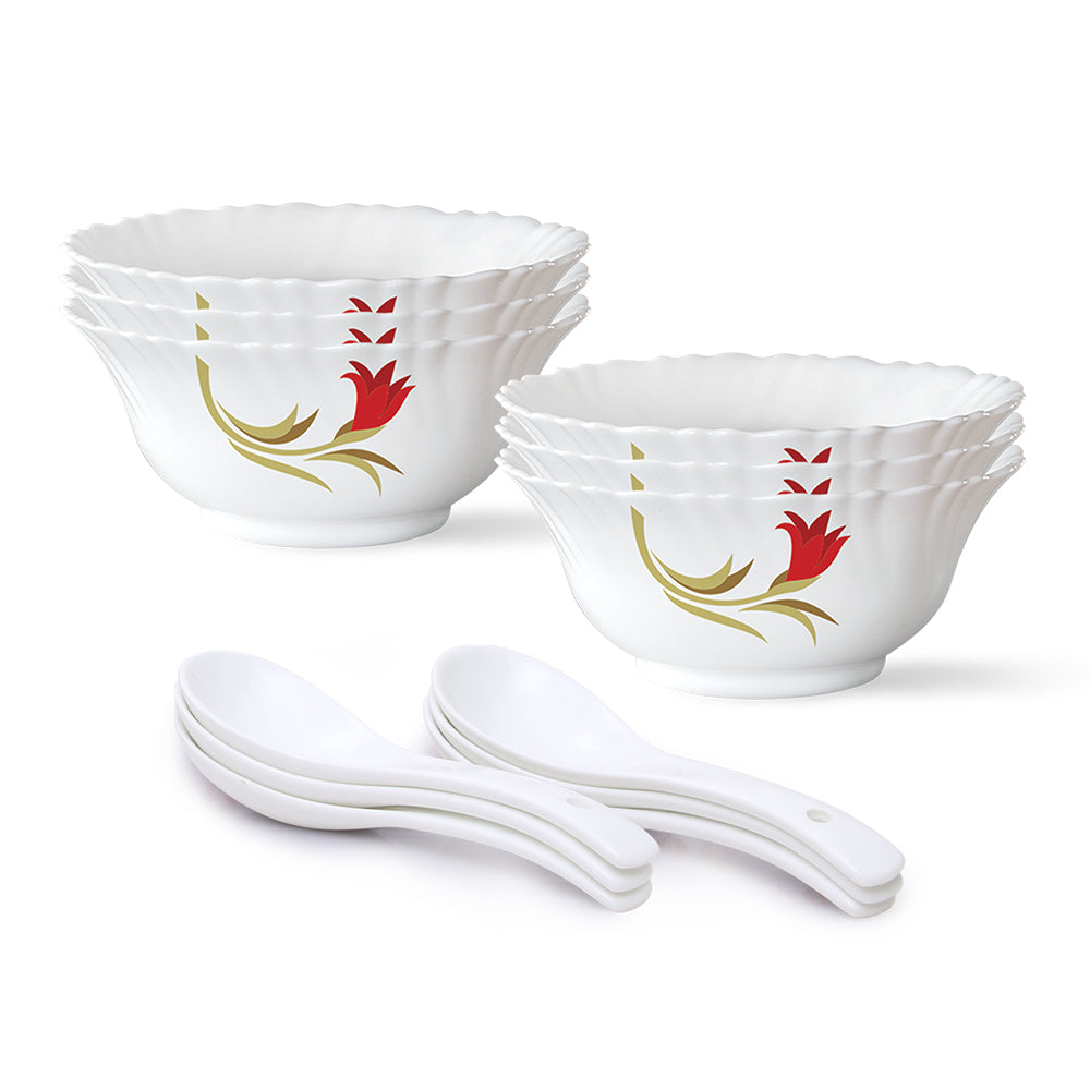 Larah Red Lily Soup Bowl Set
