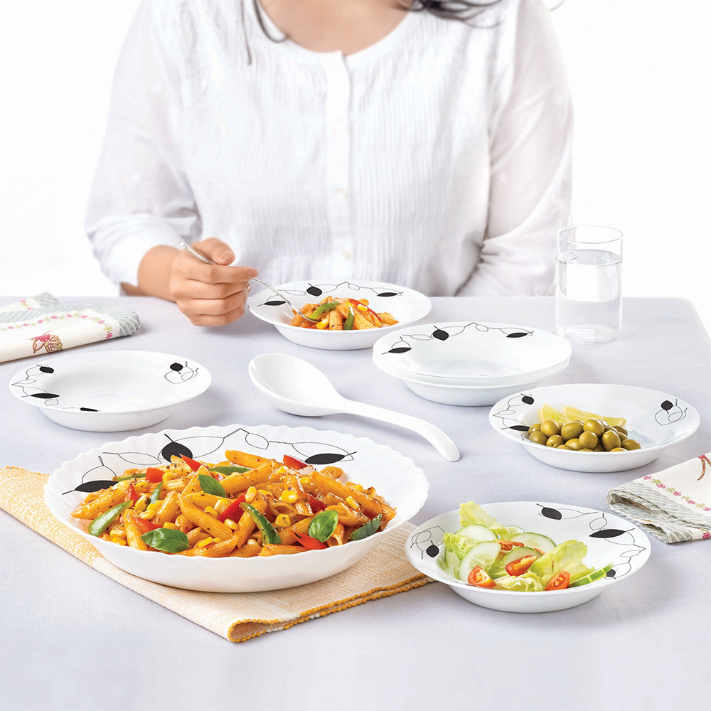 My Borosil Opalware Breakfast & Snack Sets 8 pc Set Larah by Borosil Shadow Pasta Set