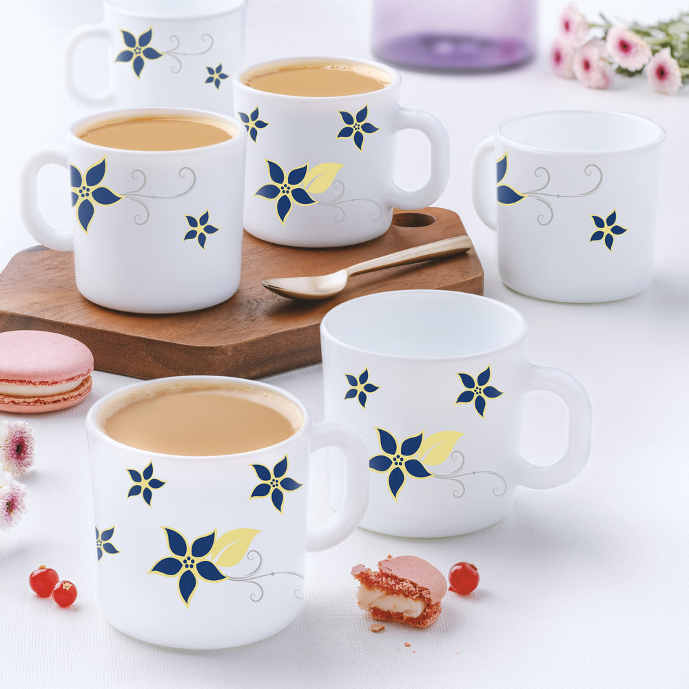 Larah by Borosil Viva Mug Set, 320ml x 4