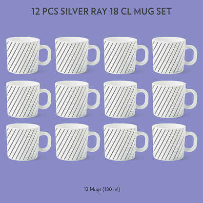 Larah by Borosil Silver Ray Mug Set