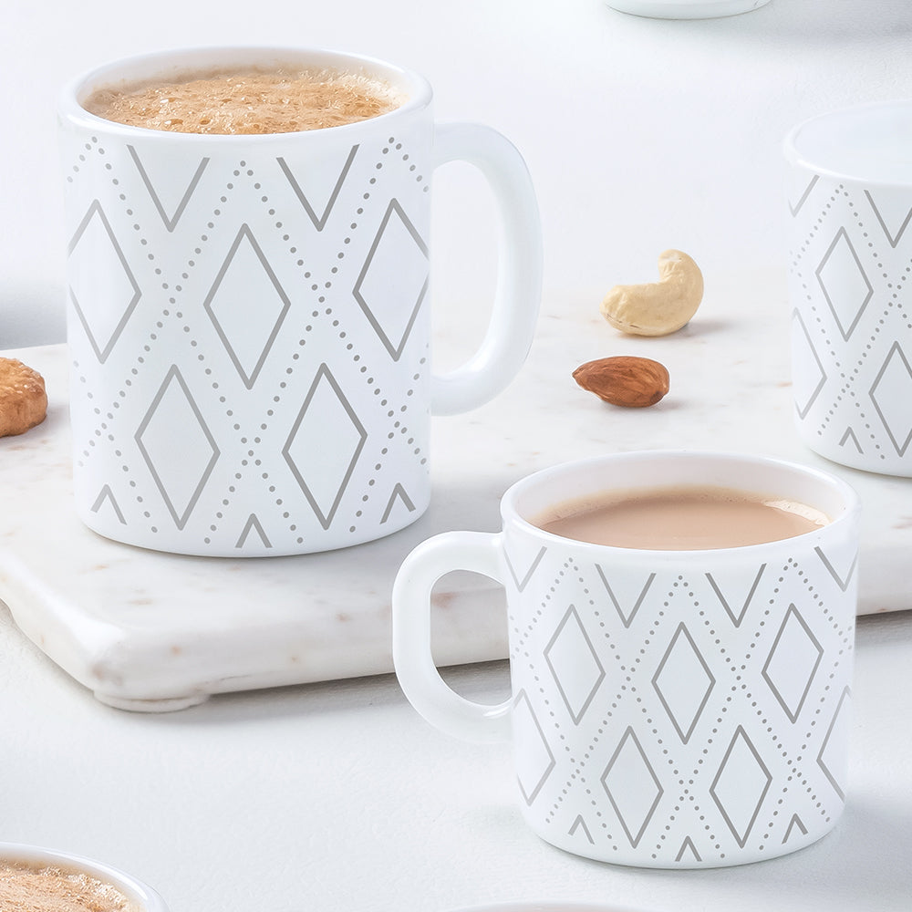 Larah by Borosil Angel Grey Mug Set, 240ml x 2