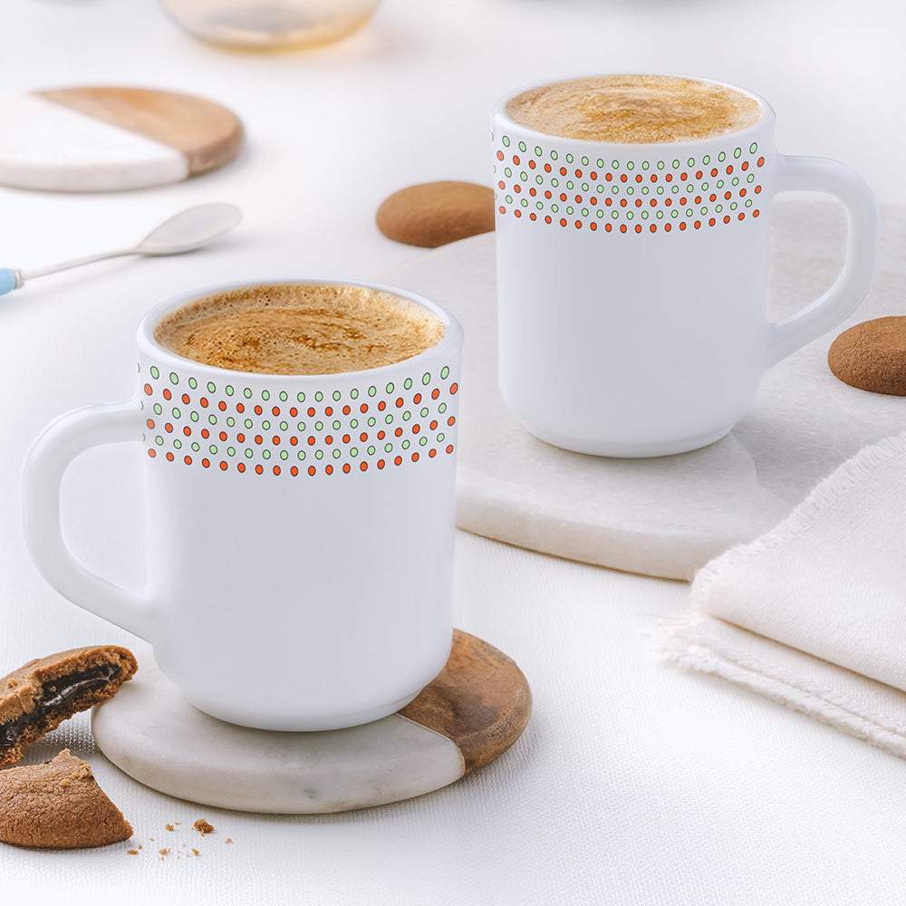 Larah by Borosil Waltz Mug Set, 320ml x 4