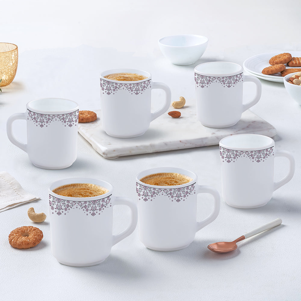 My Borosil Opalware Coffee Mugs & Travel Mugs 240 ml x 6 Larah by Borosil Lark Mug Set