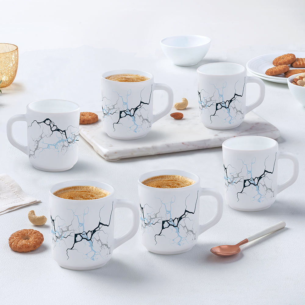 Larah by Borosil Sara Mug Set, 180ml x 6