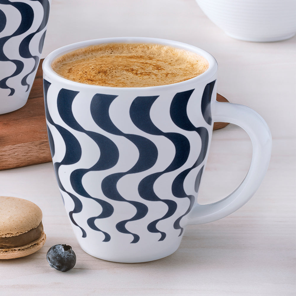 Larah Waves Mug Set, Blue