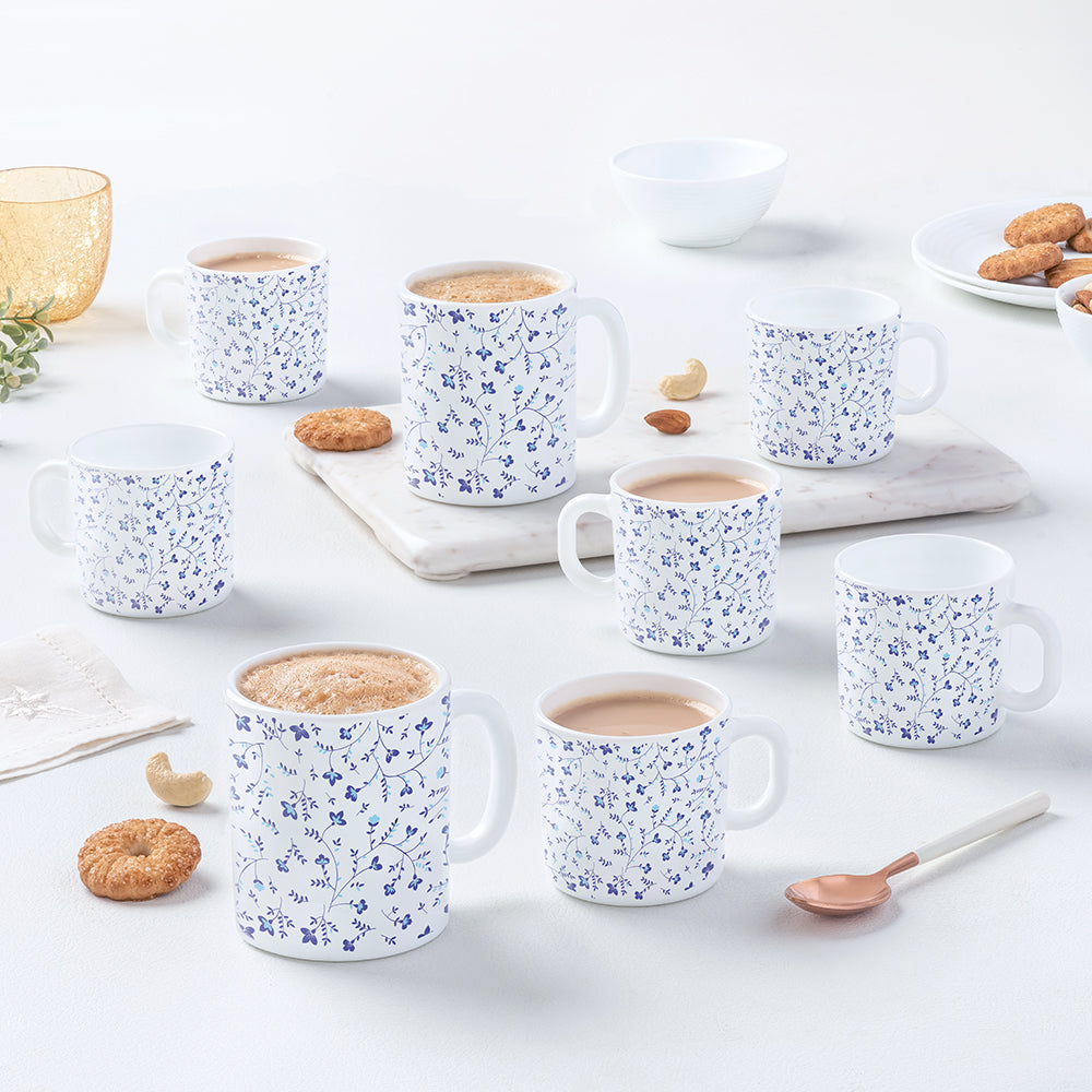 Larah by Borosil Blue Spring Mug Set, 240ml x 2