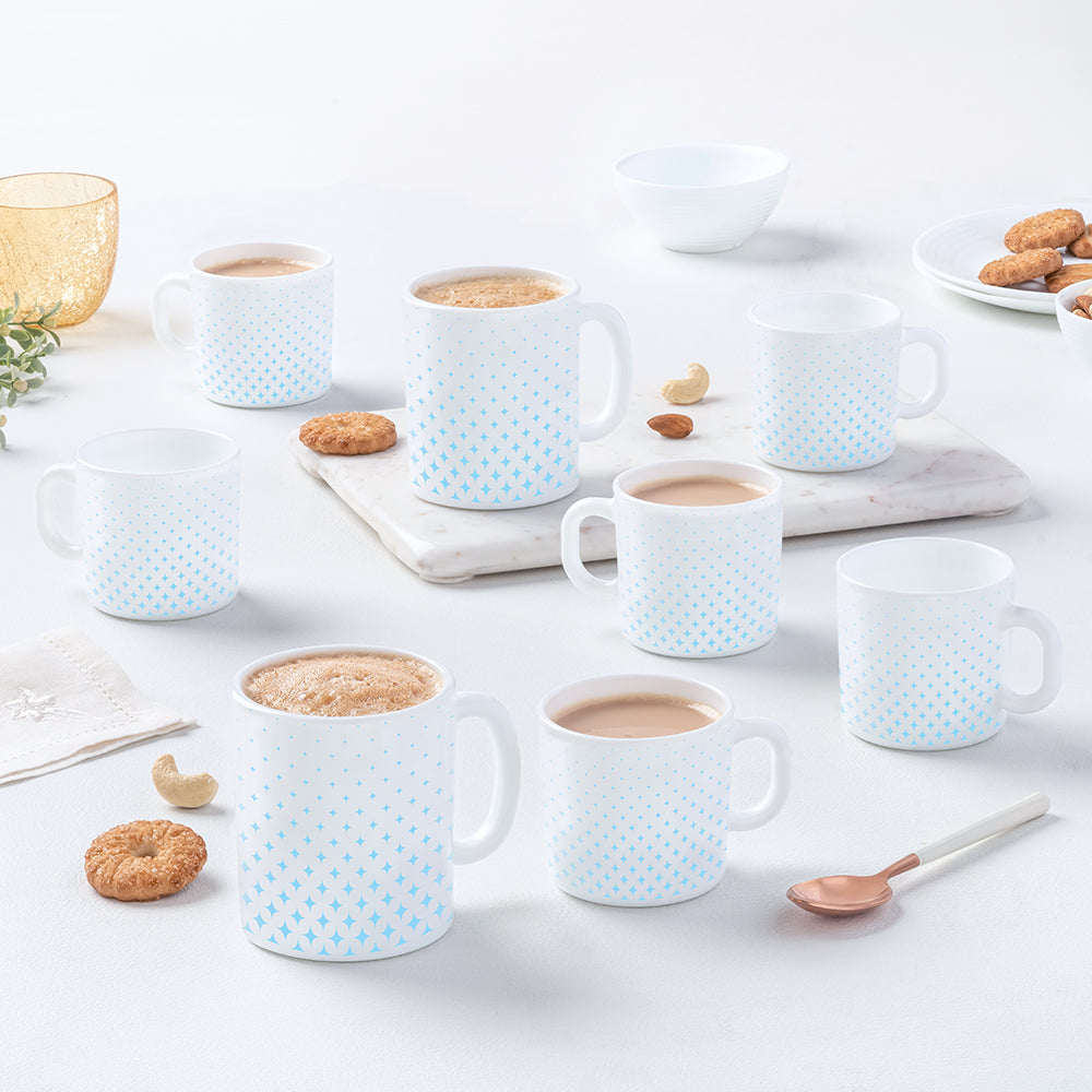 Larah by Borosil Nora Sky Mug Set, 240ml x 2
