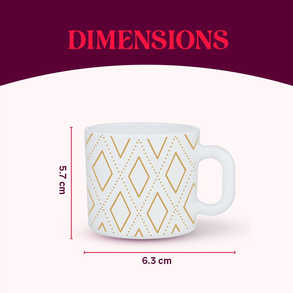 Larah by Borosil Angel Gold Mug Set, 8 pc