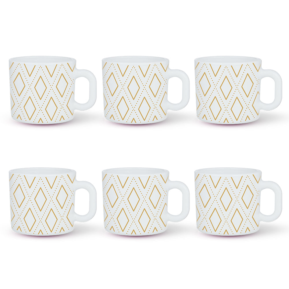 Larah by Borosil Angel Gold Mug Set, 8 pc