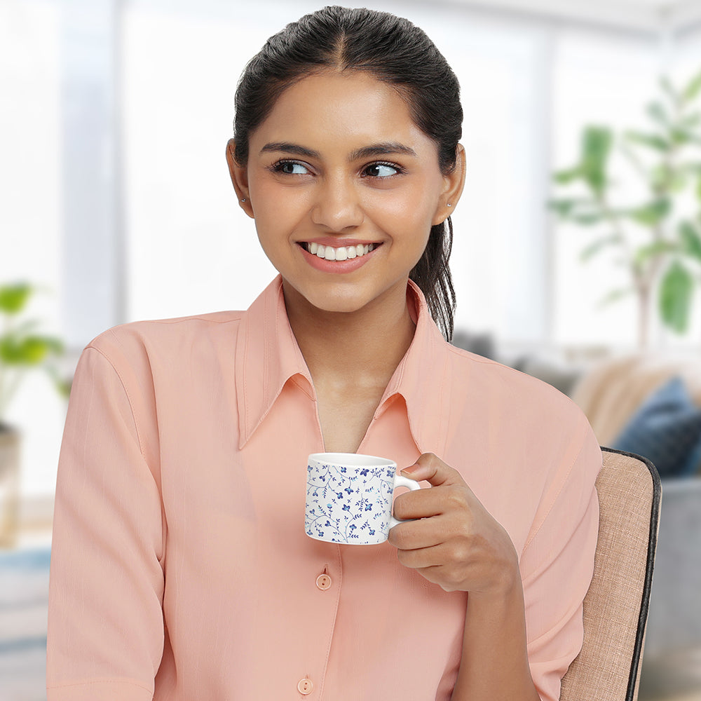 Larah by Borosil Blue Spring Mug Set, 240ml x 2