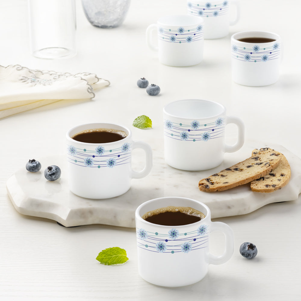 Larah by Borosil Bluebell Mug Set, 240ml x 2
