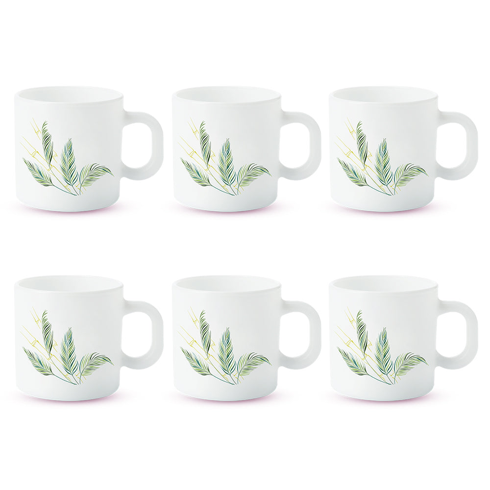 Larah by Borosil Breeze Mug Set, 180ml x 6