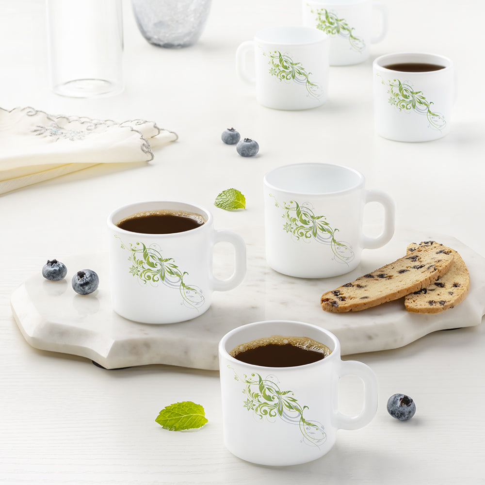 Larah by Borosil Erba Mug Set, 180ml x 12