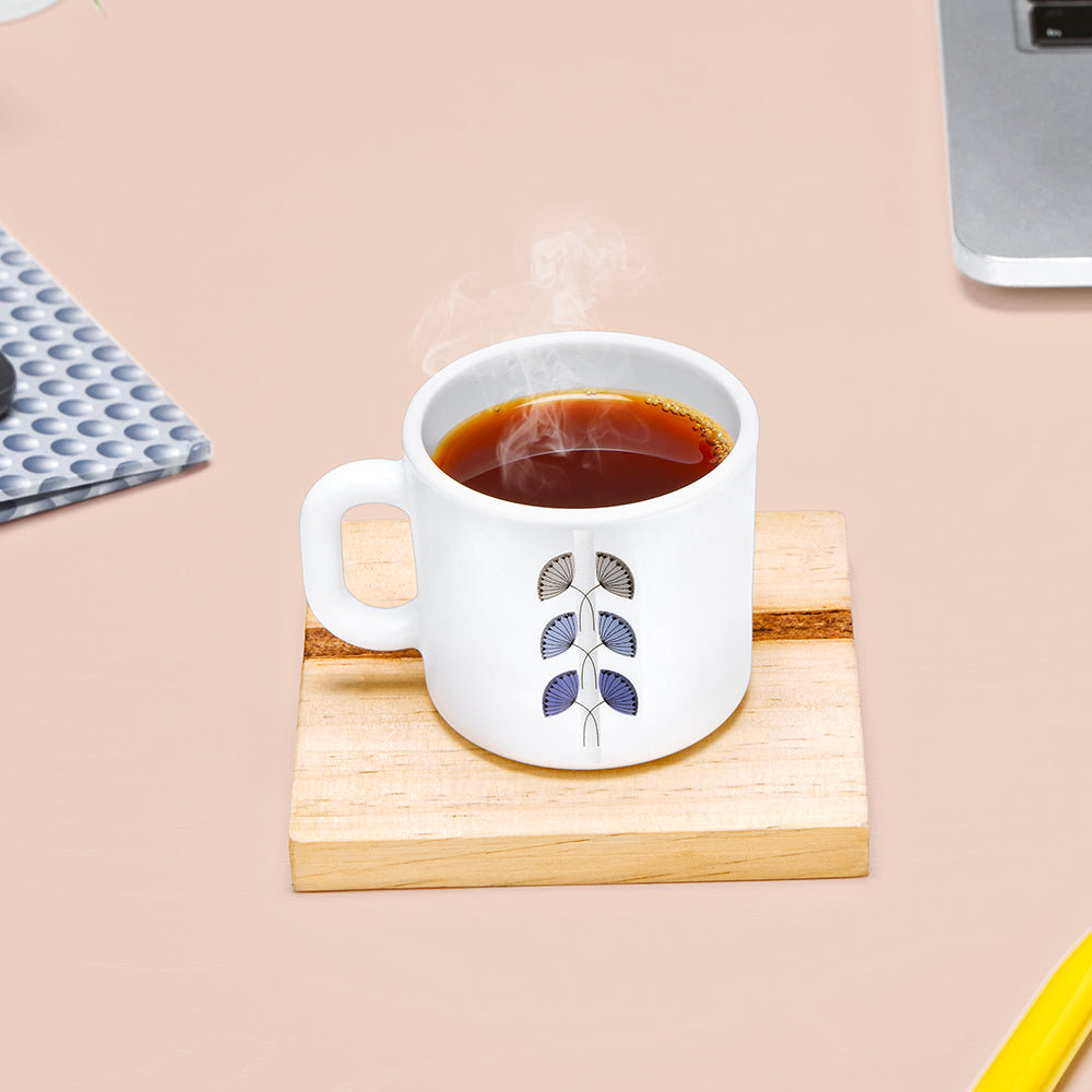 Larah by Borosil Floret Mug Set, 180ml x 12