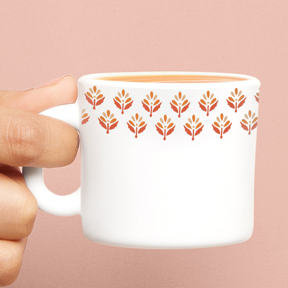 Larah by Borosil Gardenia Mug Set, 180ml x 6