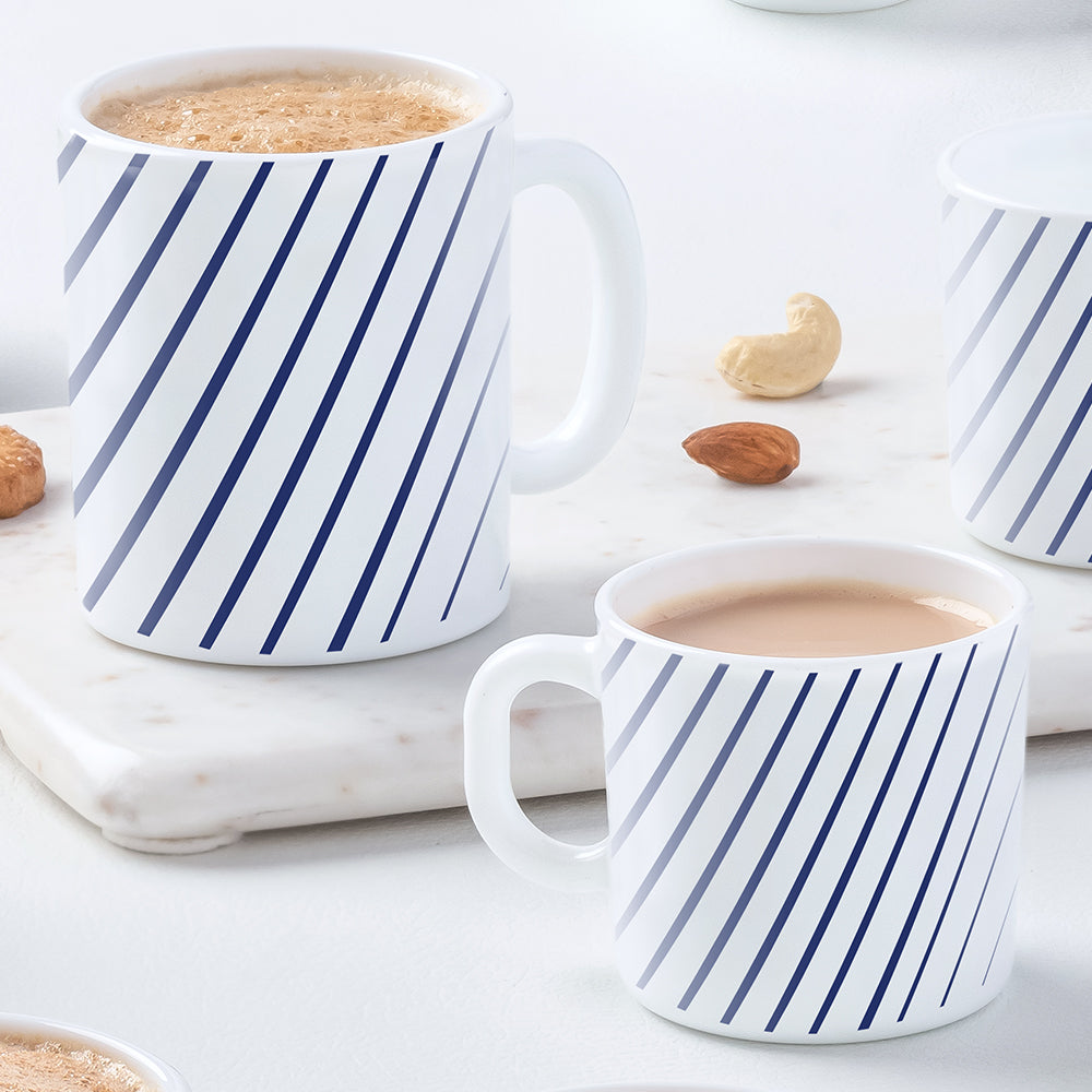 Larah by Borosil Indigo Ray Mug Set, 240ml x 2