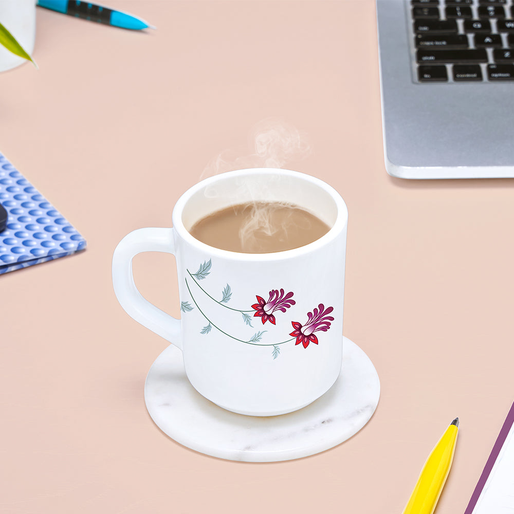 Larah by Borosil Flower Pot Mug Set, 180ml x 6