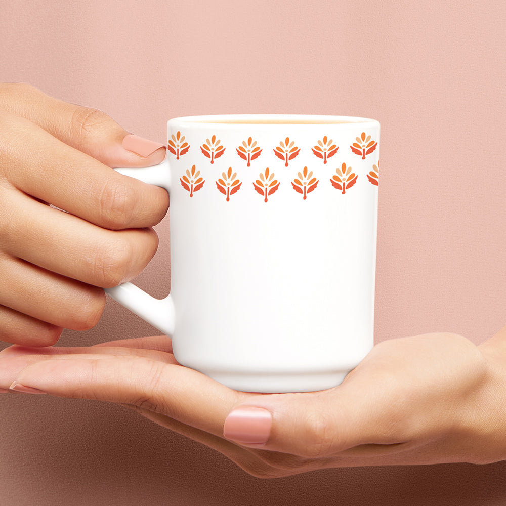 Larah by Borosil Gardenia Mug Set, 180ml x 6
