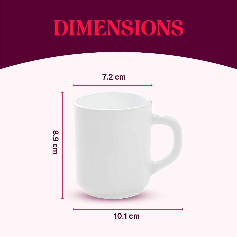 Larah by Borosil Lavender Mug Set, 180ml x 12